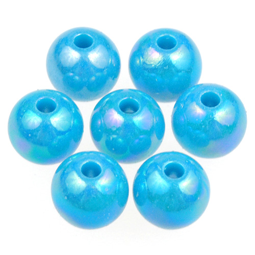 Koraliki kule opalizujące kulki / akylowe / niebieskie / 8mm / 13,5g / 50szt-7913