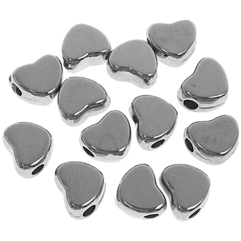 Przekładka serce / akrylowe / srebrny / 6x7x3.5mm / 5,2g / 50szt-12084