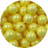 Koraliki kule opalizujące kulki / akylowe / żółte / 8mm / 13,6g / 50szt