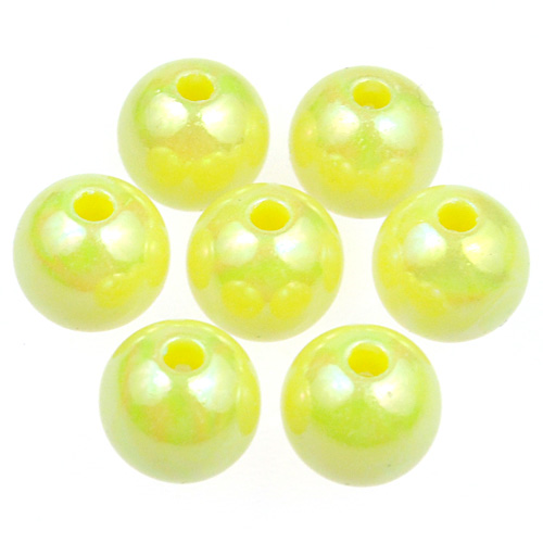 Koraliki kule opalizujące kulki / akylowe / żółte / 8mm / 13,6g / 50szt-7935