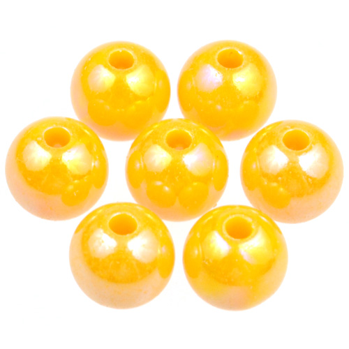 Koraliki kule opalizujące kulki / akylowe / żółte / 8mm / 12,2g / 50szt-7911