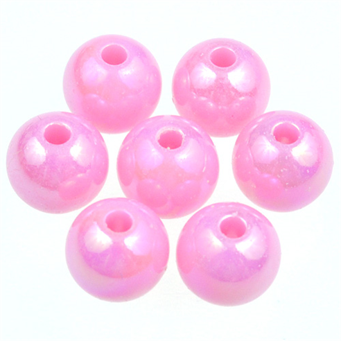 Koraliki kule opalizujące kulki / akylowe / różowe / 8mm / 12,5g / 50szt-7914