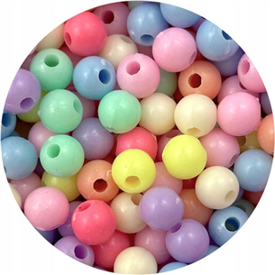 MIX koraliki kulki 6mm / akrylowe / multikolor / 6mm / 9,4g / 100szt-7642
