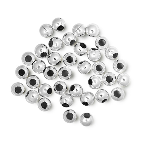 Kulki przekładki / metalowe / srebrne / 3mm / 8,2g / 200szt-12676