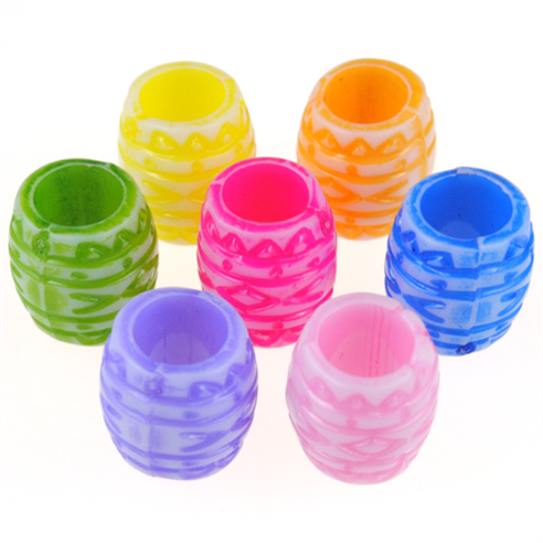 MIX koraliki modułowe beczułki / akrylowe / multikolor / 11,8g / 25szt-12680