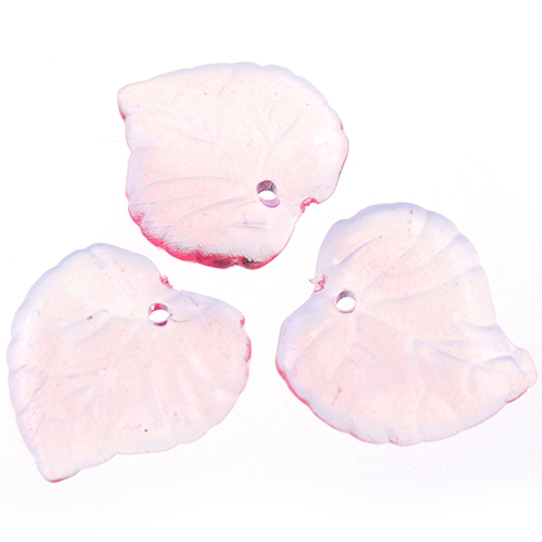 Koraliki listki / akrylowe / różowe / 15mm / 25szt-12687