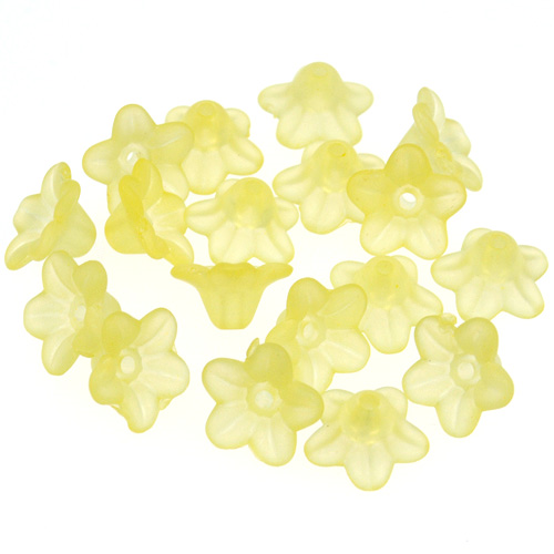 Koraliki mrożone kwiatki / akrylowe / żółte / 10x5mm / 6,0g / 50szt-12704