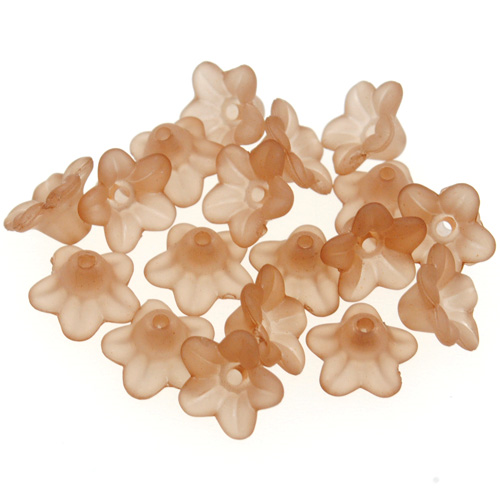 Koraliki mrożone kwiatki / akrylowe / brązowe / 10x5mm/ 6,0g / 50szt-12708