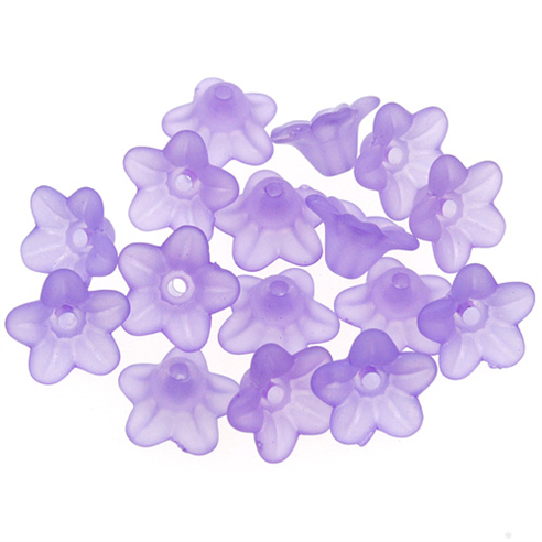 Koraliki mrożone kwiatki / akrylowe / fioletowe / 10x5mm / 6,0g / 50szt-12709