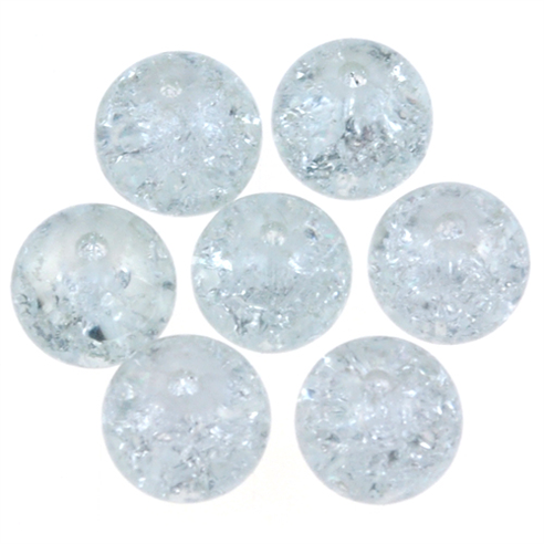 Koraliki spękane crackle / szklane / białe / 8mm / 50szt-12715