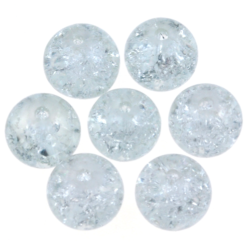 Koraliki spękane crackle / szklane / białe / 8mm / 50szt-12715