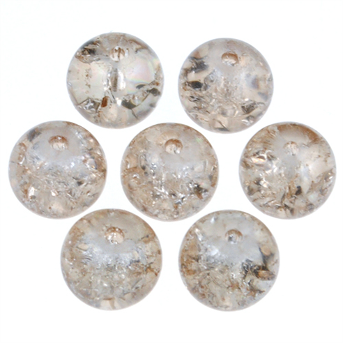 Crackle crackle / szklane / j.brązowe / 8mm / 20szt-12718