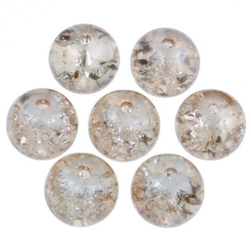 Crackle crackle / szklane / j.brązowe / 8mm / 20szt-12718