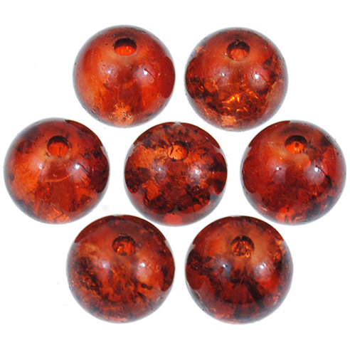 Koraliki spękane crackle / szklane / brązowe / 8mm / 50szt-12719