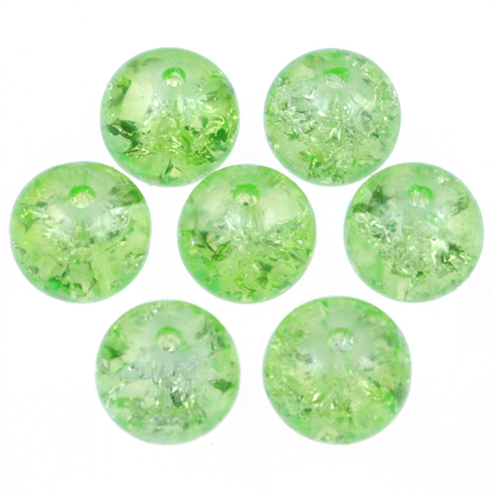 Koraliki spękane crackle / szklane / j.zielone / 8mm / 50szt-12720