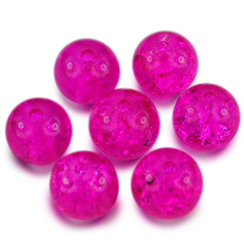 Koraliki crackle / szklane / różowe / 8mm / 50szt-12728