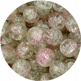 Koraliki crackle dwubarwne / szklane / biało-różowe / 8mm / 50szt