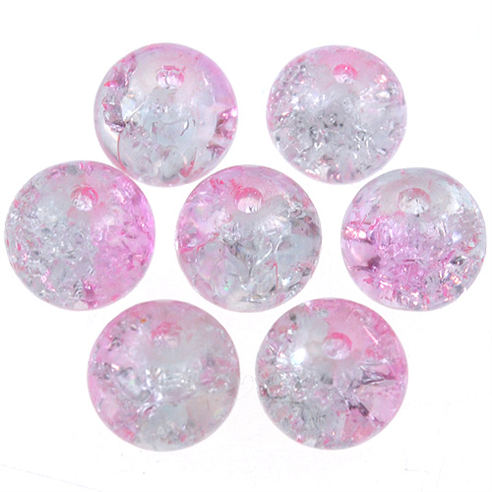 Koraliki crackle dwubarwne / szklane / multikolor / 8mm / 50szt-12731