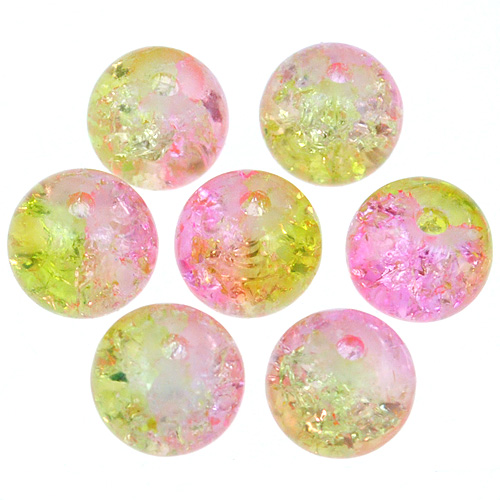 Koraliki crackle dwubarwne / szklane / multikolor / 8mm / 50szt-12732