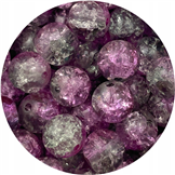 Koraliki crackle dwubarwne / szklane / szaro-różowe / 8mm / 50szt