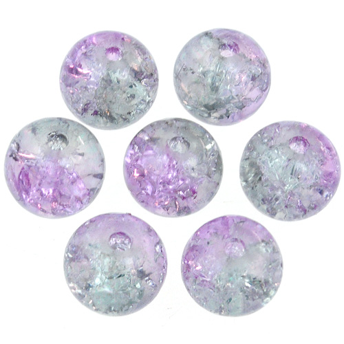 Koraliki crackle dwubarwne / szklane / multikolor / 8mm / 50szt-12733