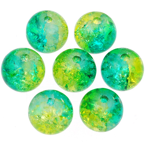 Koraliki crackle dwubarwne / szklane / multikolor / 8mm / 50szt-12735