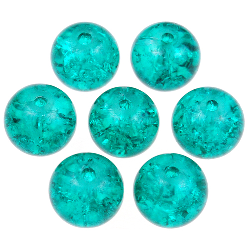 Koraliki spękane crackle / szklane / zielone / 8mm / 50szt-12724
