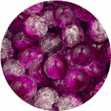 Koraliki crackle dwubarwne / szklane / biało-purpurowe / 8mm / 50szt