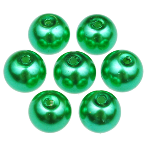 Koraliki perły perełki kule kulki / szklane / zielone / 8mm / 50szt-12755