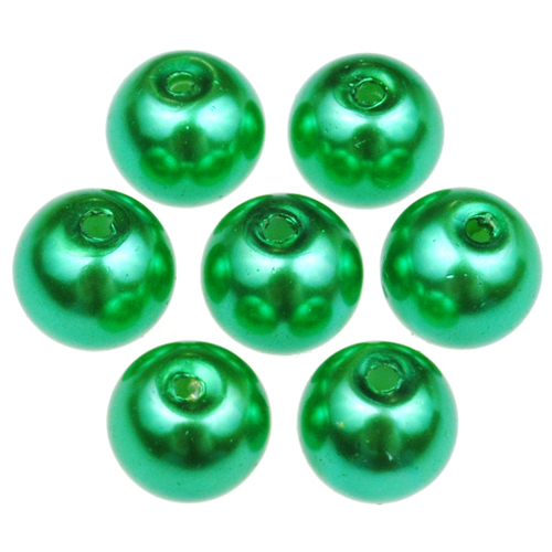 Koraliki perły perełki kule kulki / szklane / zielone / 8mm / 50szt-12755