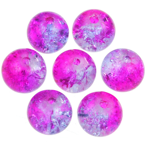 Koraliki crackle dwubarwne / szklane / multikolor / 8mm / 50szt-12737