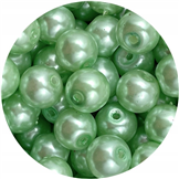 Koraliki perły perełki kule kulki / szklane / j.zielone / 8mm / 50szt