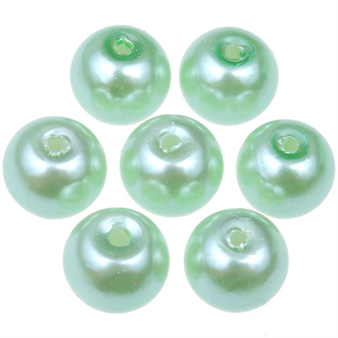 Koraliki perły perełki kule kulki / szklane / j.zielone / 8mm / 50szt-12760