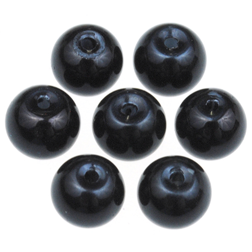 Koraliki perły perełki kulki kule / szklane / czarne / 8mm / 50szt-12746