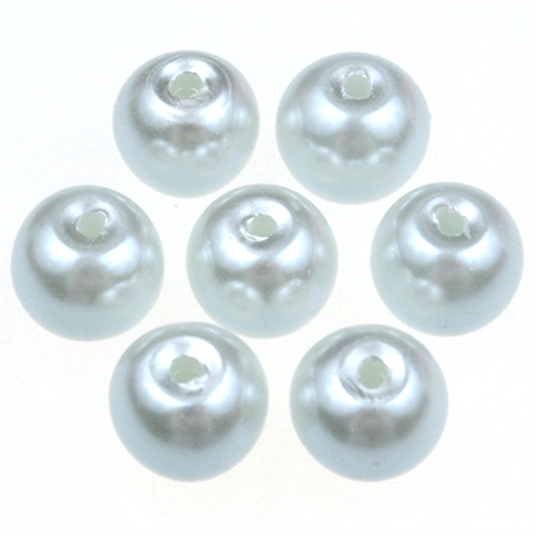 Koraliki perły perełki / szklane / białe / 8mm / 50szt-12743