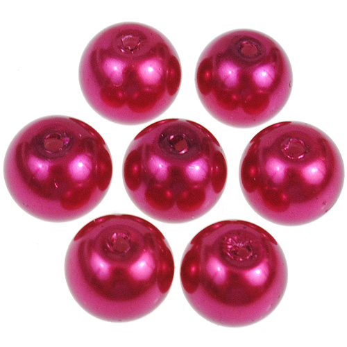 Koraliki perły kulki / szklane / różowe / 8mm / 50szt-12744