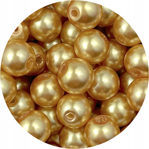 Koraliki perełki perły kulki kule / szklane / żółte / 8mm / 50szt-7090