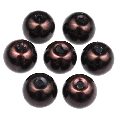 Koraliki perełki perły kulki kule / szklane / brązowe / 8mm / 50szt-12749