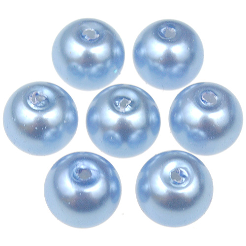 Koraliki perły perełki kule kulki / szklane / j.niebieskie / 8mm / 50szt-12759