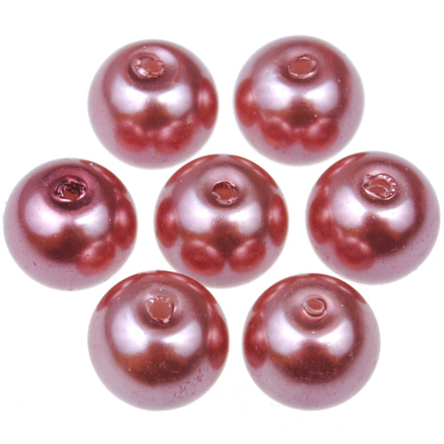 Koraliki perły perełki kule kulki / szklane / różowe / 8mm / 50szt-12763