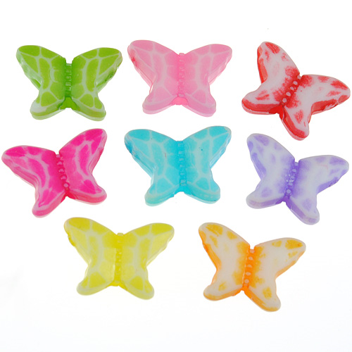 Miks koraliki motylki motyle / akrylowe / 10x10mm / 30szt-12773