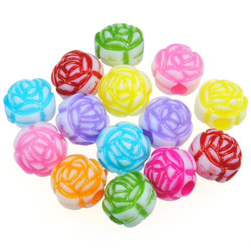 Miks koraliki kwiatki / akrylowe / 11x9.5mm / 30szt-12767