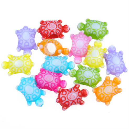 Miks koraliki modułowe żółw / akrylowe / 14x9x8mm / 30szt-12777