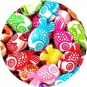 Miks koraliki rybki / akrylowe / 15x9x7.5mm / 30szt-7644