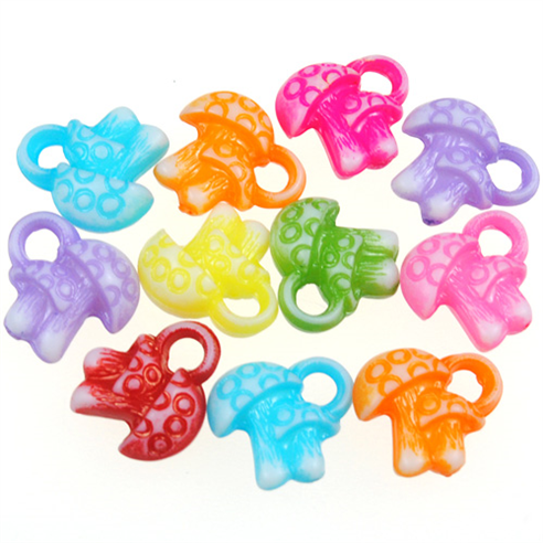 Miks zawieszka grzybek / akrylowe / 13x12mm / 30szt-12780