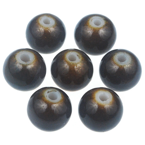 Koraliki powlekane marmurkowe / szklane / brązowe / 8mm / 50szt-12789