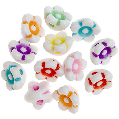 Miks koraliki kwiatki / akrylowe / 10x6mm / 50szt-12771