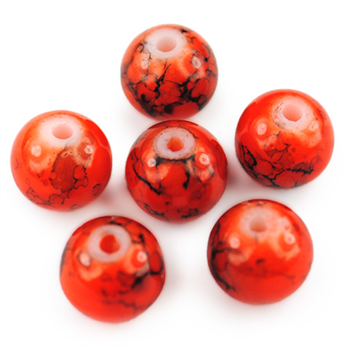 Koraliki kulki powlekane / szklane / pomarańczowe / 8mm / 50szt-12793