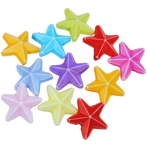 Miks zawieszki koraliki gwiazdki gwiazdka / akrylowe / 11x11x4mm / 50szt-12782