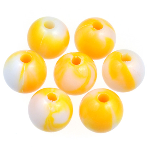 Koraliki kulki dwukolorowe / akrylowe / pomarańczowe / 8mm / 50szt-12813